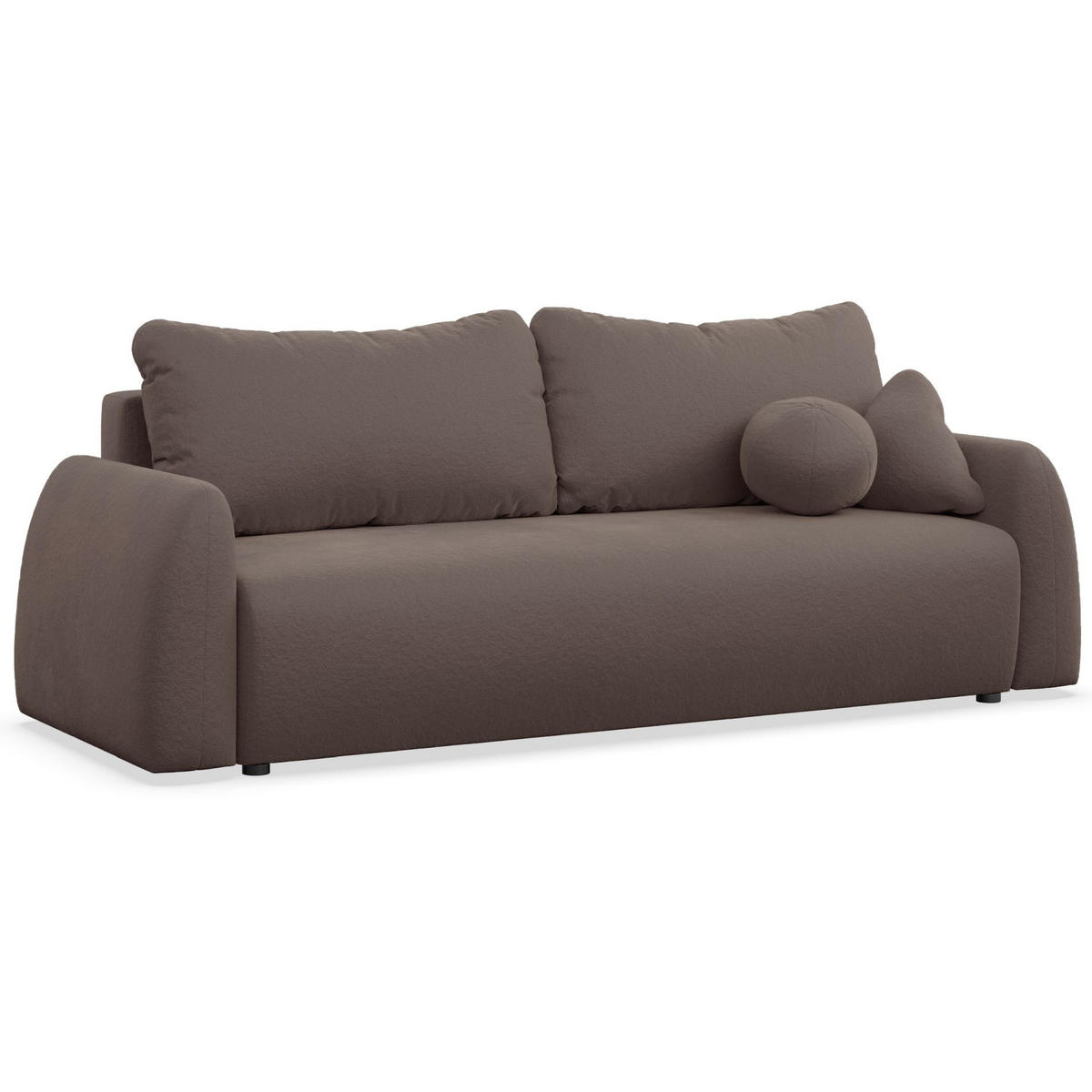 3-SITZER SOFA Nubelle Braun Chenille-Bezug - Schwarz/Braun, Kunststoff/Textil (244/85/93cm) - Selsey