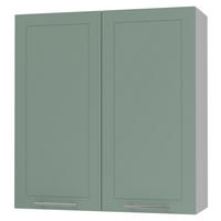 KÜCHENHÄNGESCHRANK Kvantum W4/90 Mint Matt / Grau Matt 90 / 32,5 / 96cm - Grau/Mintgrün, Holz/Holzwerkstoff (90/96/32.5cm) - Feldmann-Wohnen