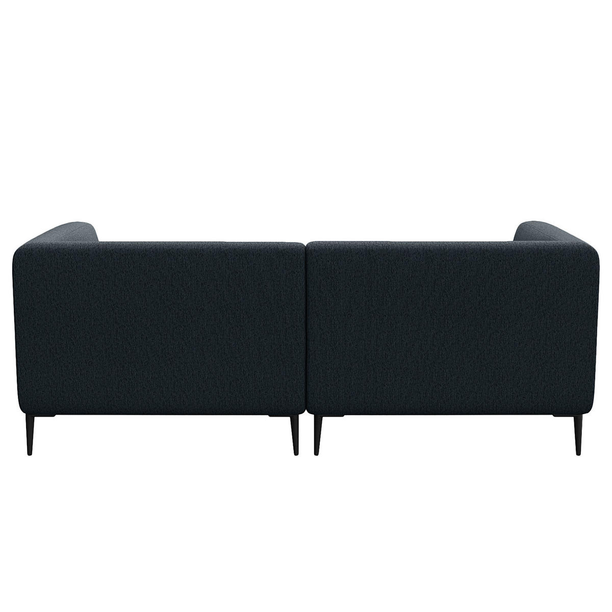 1,5-SITZER ECKSOFA mit Longchair - Schwarz/Grau, Textil/Metall (211/148cm) - home24
