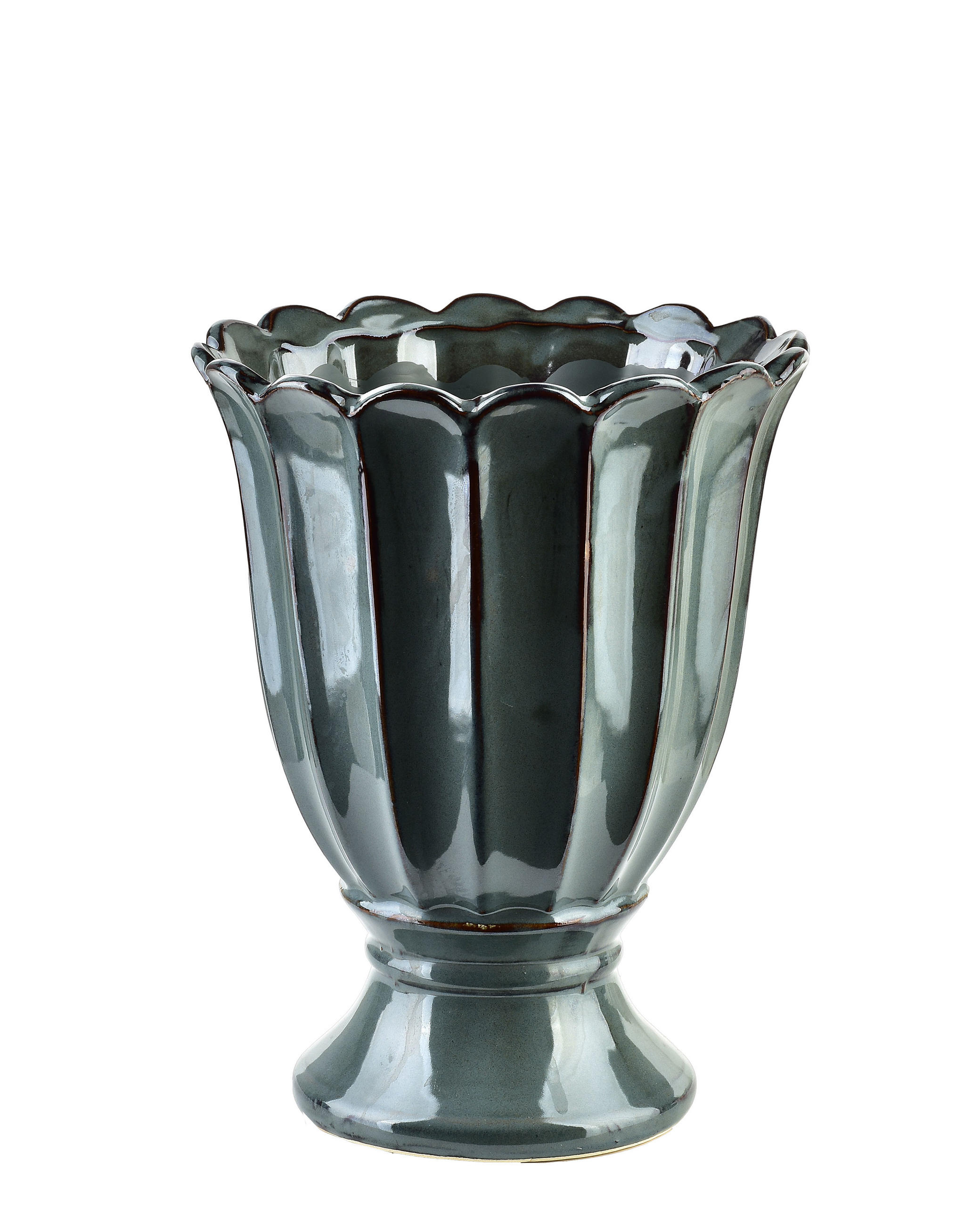 VASE Evam Blau 17/17/22 cm Keramik - Blau, Keramik (22cm) - Mondex