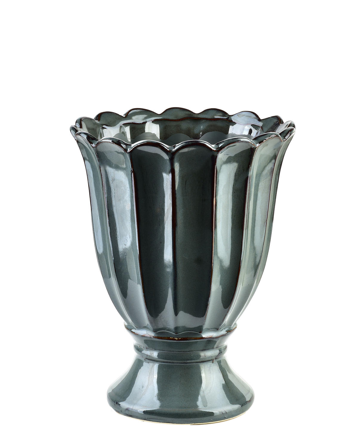 VASE Evam Blau 17/17/22 cm Keramik - Blau, Keramik (22cm) - Mondex