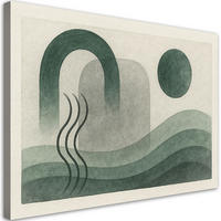 LEINWANDBILD Abstrakte Wellen Aquarell 100x70cm - Grau, Textil (100/70cm) - Feeby