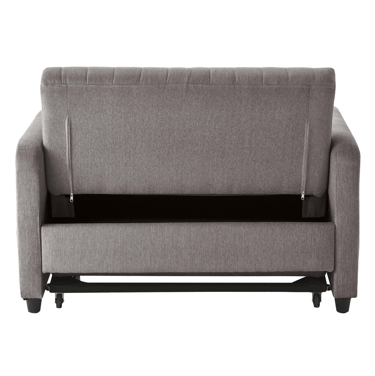 SOFABETT mit Schlaffunktion 166x95 cm Baumwoll-Leinen Grau - Grau, Metall (77/82.5/114cm) - Meubliv