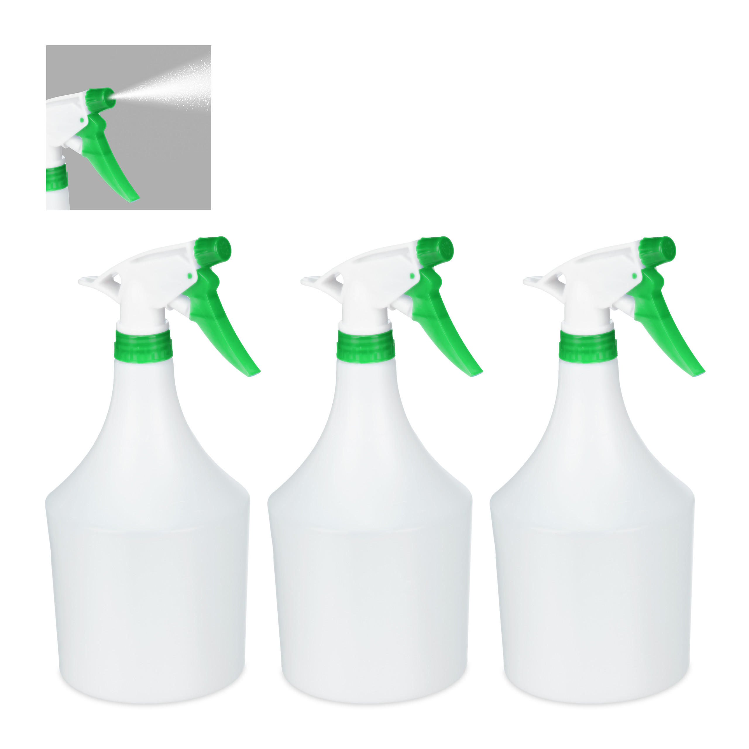 3XSPRÜHFLASCHE - Weiß, Kunststoff (13/25/10cm) - Relaxdays
