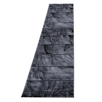 TEPPICH Kurzflor DRAU in Schwarz, in Steinoptik, 80 x 300 cm - Schwarz, Textil (300/80cm) - KADIMA DESIGN
