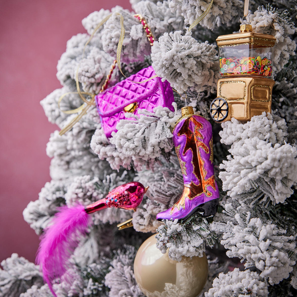 BAUMANHÄNGER Hang On Cowboy Boot - Pink, Glas (3/11/7cm) - Butlers