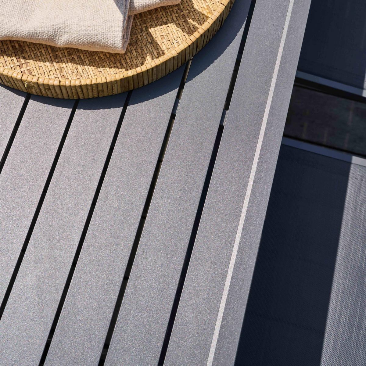 GARTENTISCH ausziehbar, Grau - Grau, Metall (90/240/76cm) - Oviala