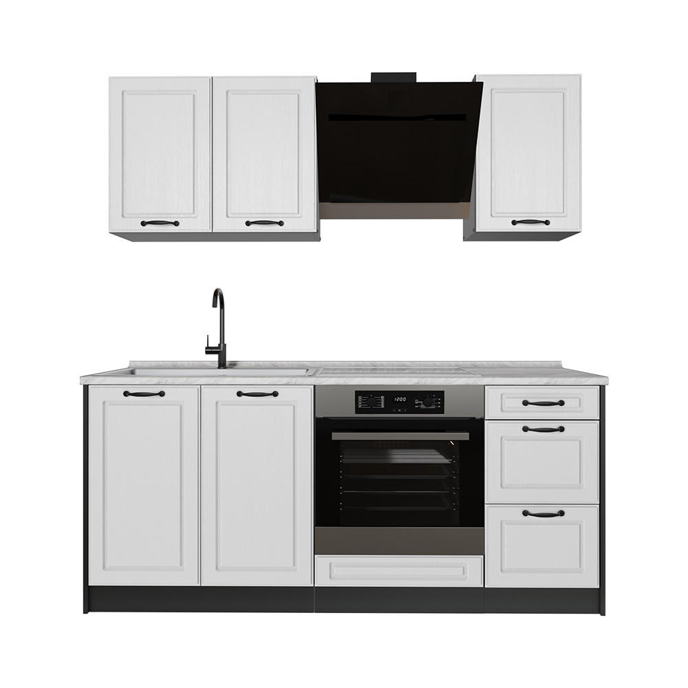 Vicco Singleküche Weiß, Anthrazit 180x206.8x60 cm