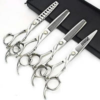 FRISEURSCHERE 6 Zoll 4-teiliges Set Edelstahl - Silberfarben, Metall (5/1/15.2cm)
