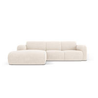 ECKSOFA links Molino aus Chenille-Stoff leichtes beige 4 Sitzplätze - Creme, Textil (170/250cm) - Micadoni