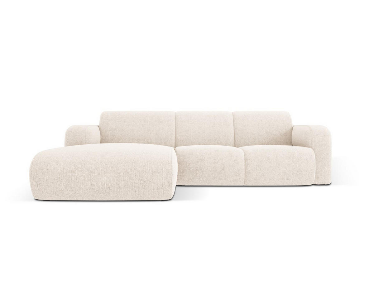 ECKSOFA links Molino aus Chenille-Stoff leichtes beige 4 Sitzplätze - Creme, Textil (170/250cm) - Micadoni