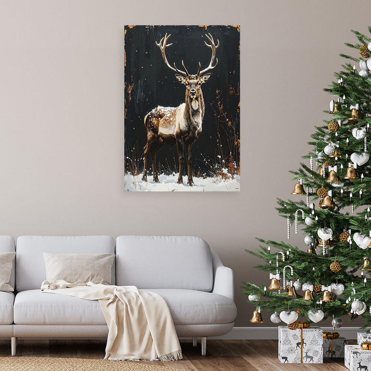 LEINWANDBILD Weihnachten 40x60cm - Schwarz, Textil (40/60cm) - Feeby