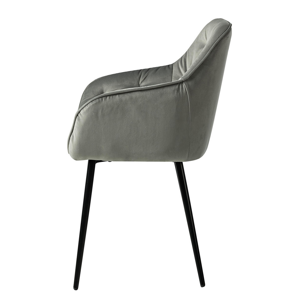ARMLEHNENSTUHL - Schwarz/Grau, Textil/Metall (60/84/56cm) - home24
