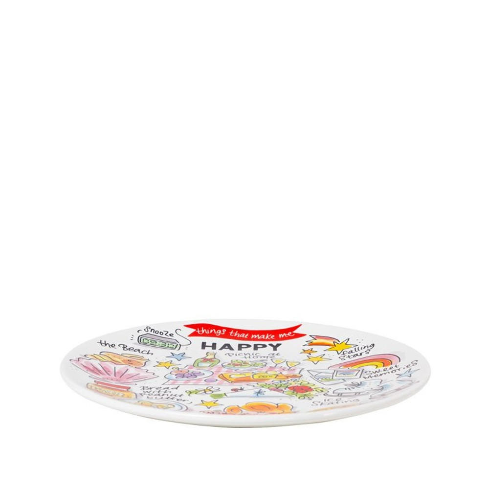 FRÜHSTÜCKSTELLER Happy in Bunt - 22cm - Multicolor, Keramik (21.8/21.8/2.5cm) - Blond Amsterdam