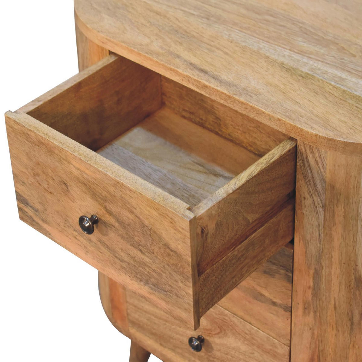 SCHRANK in Eichengleichem Finish, 3-Schublades, Beige - Messingfarben/Braun, Holz/Metall (60/65/30cm) - Artisan Furniture