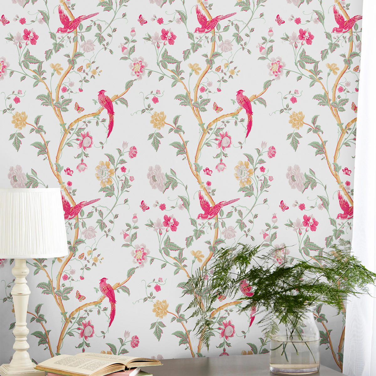 VLIESTAPETE Sommerpalast - Pink, Papier/Kunststoff (52/1000cm) - LAURA ASHLEY