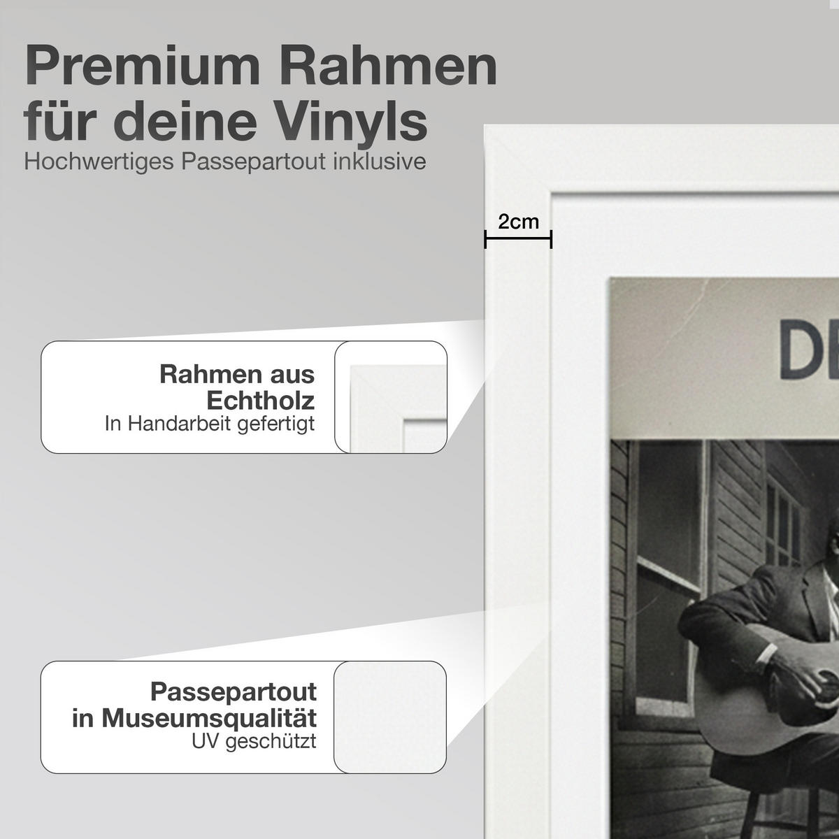 SCHALLPLATTEN RAHMEN 40/60 für Cover & Vinyl - Weiß, Holz (60/40cm) - K-Möbel