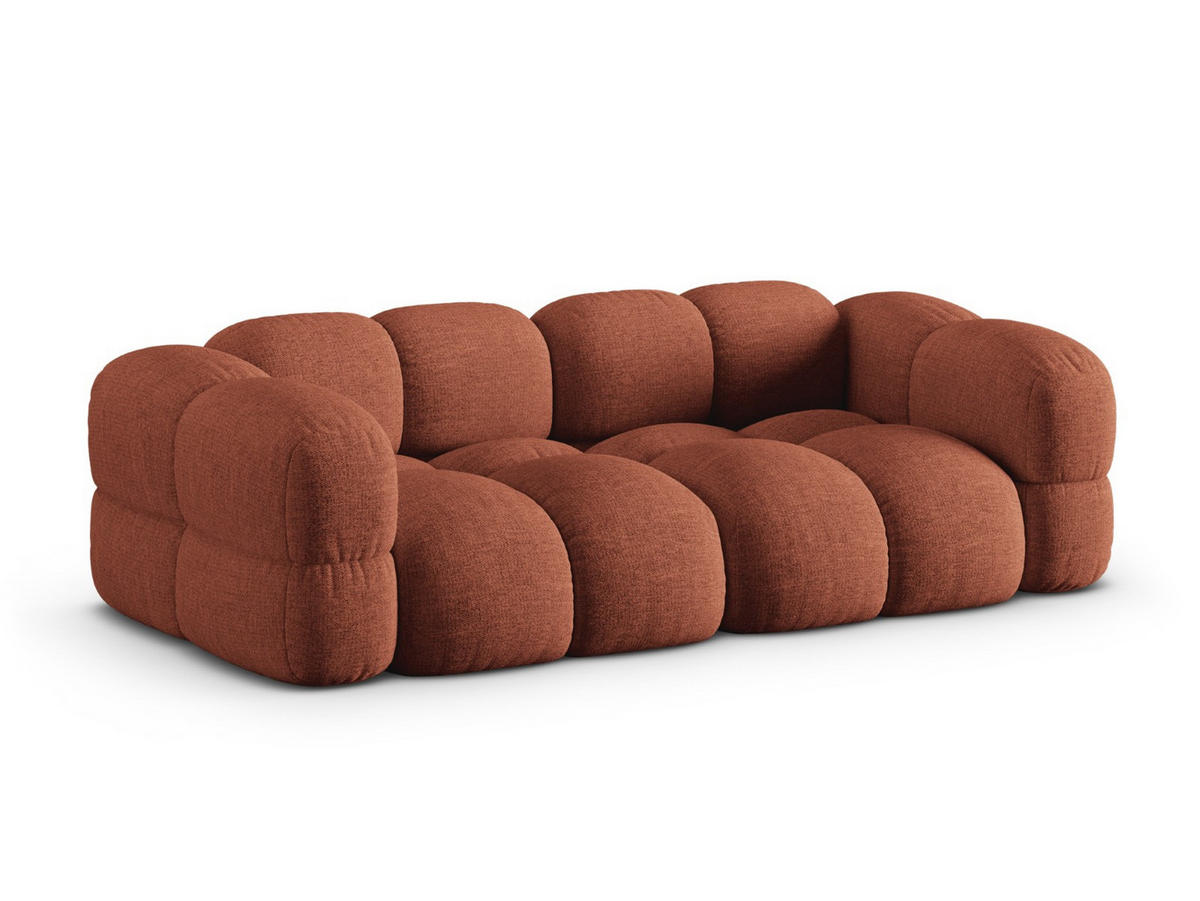 SOFA Loretto aus strukturiertem Stoff koralle 4 Sitzplätze - Koralle, Textil (100/68/250cm) - Cosmopolitan Design