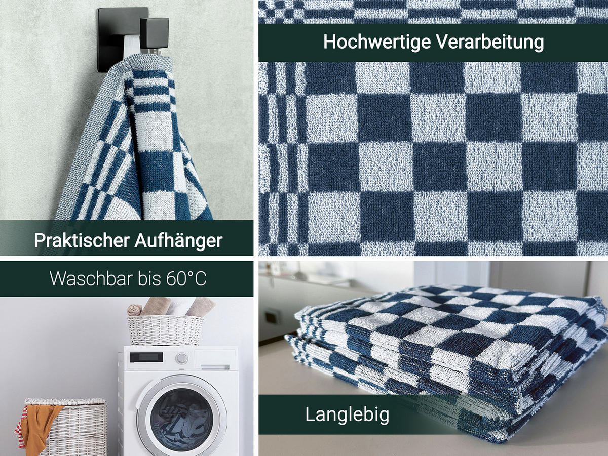 GESCHIRRTÜCHER, 4er-Set, 50x50 cm, 100% Baumwolle, Blau - Blau, Textil (50/50cm) - Zollner