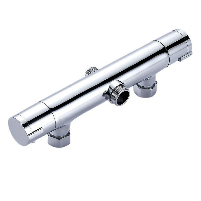 DUSCHARMATUR, Thermostat-Brausebatterie mit 2 Wandausgängen - Silberfarben, Metall (7.5/7.5/30cm) - BELZ