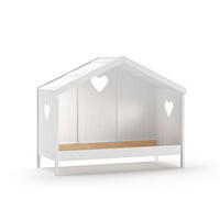 HAUSBETT Kamila 1 213x172x99 mit Rückwand aus Massivholz+MDF in Weiß - Weiß, Holz (90/200cm) - 58aufmkessel
