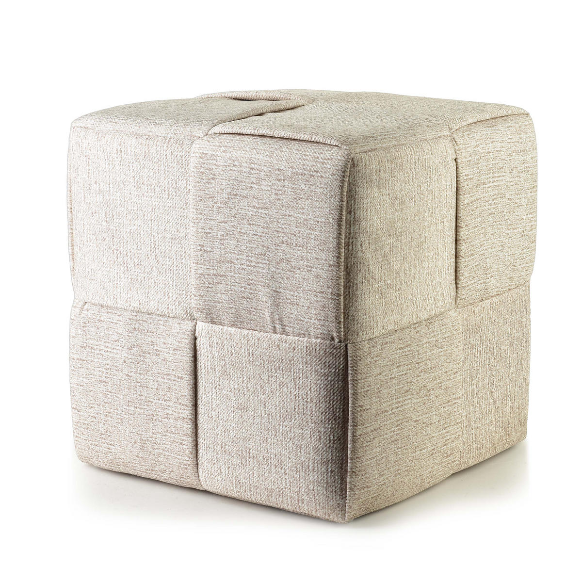 POUF Wiki beige 43/43/43 cm Textil - Beige, Textil (43/43/43cm) - Mondex