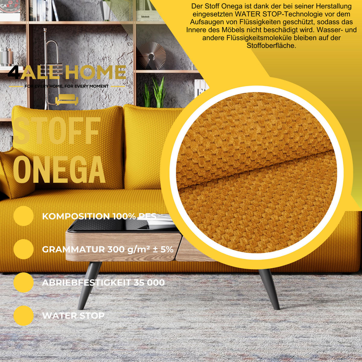 SOFA Bubi mit Bettkasten und Schlaffunktion, Cordstoff - Honig, Holzwerkstoff (242/85/95cm)