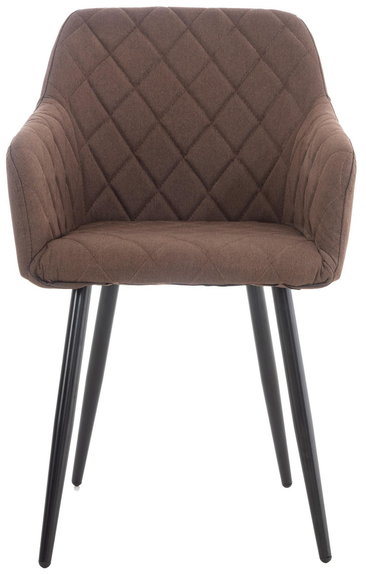 ARMLEHNENSTUHL Stoff braun - Schwarz/Braun, Textil/Metall (47/84/44cm) - CLP