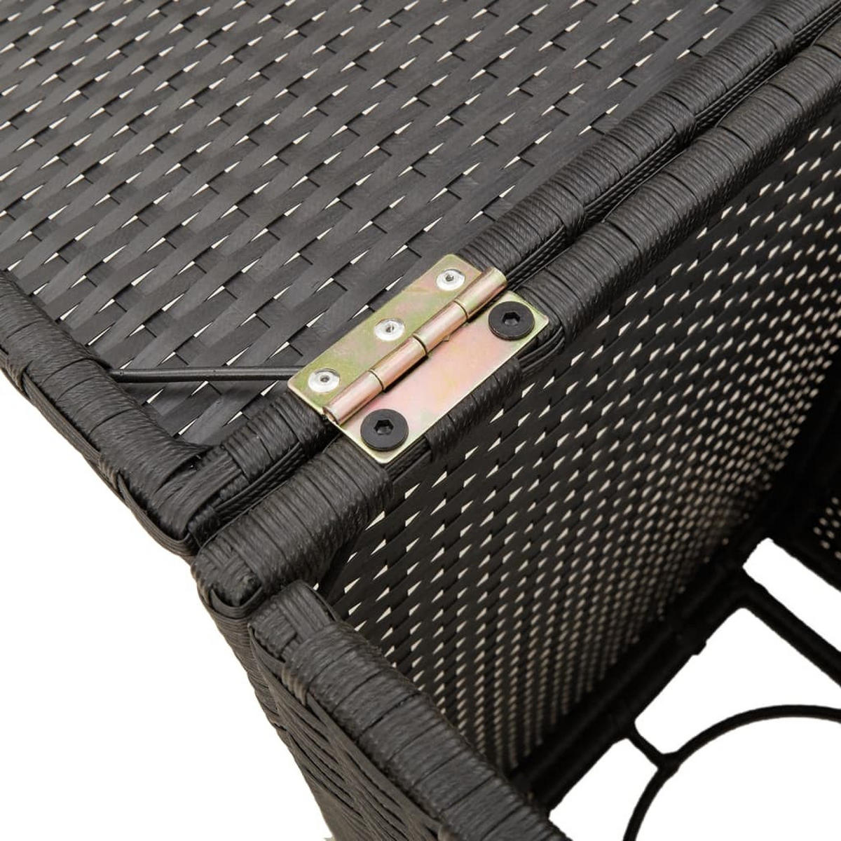 PROPAN-TANK-VERSTECKTISCH Schwarz 40/40/60 Cm Poly Rattan - Schwarz, Kunststoff (40/40/60cm) - vidaXL