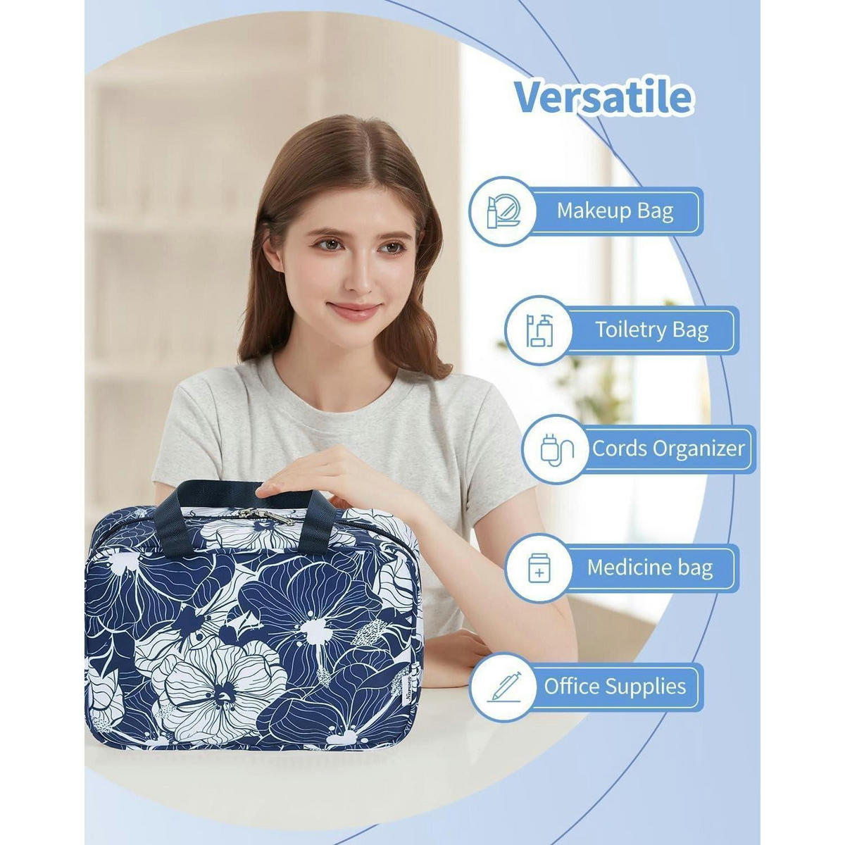 KULTURBEUTEL Blau 30 x 20 x 12 cm - Multicolor, Textil (1/1/2cm)