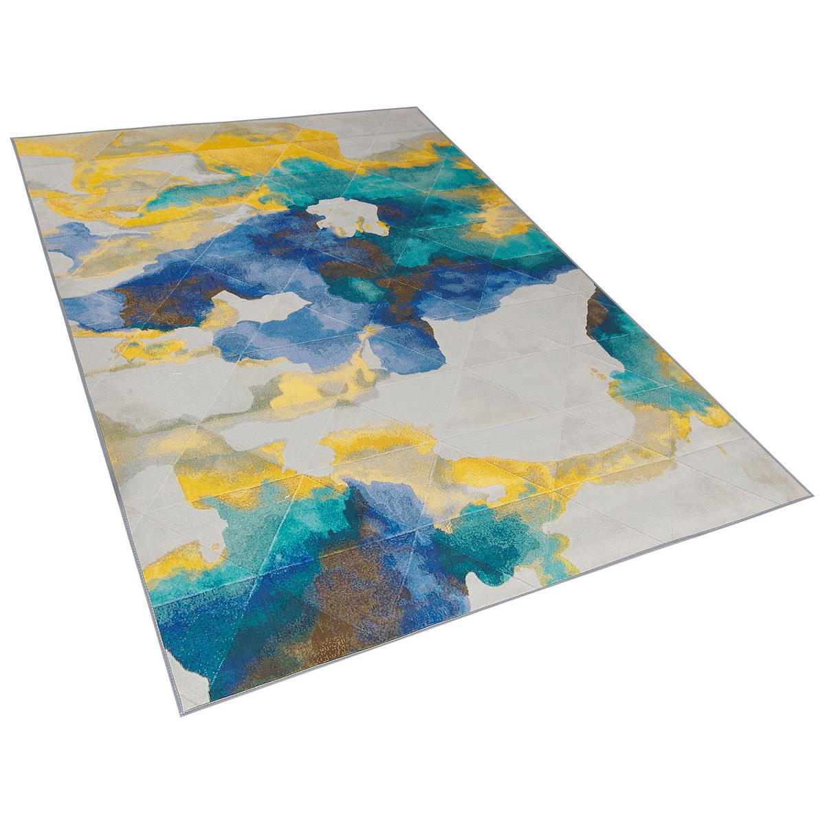 KURZFLOR-TEPPICH Bunt 160/230 cm Ceyhan - Blau/Gelb, Textil (160/230cm) - Beliani