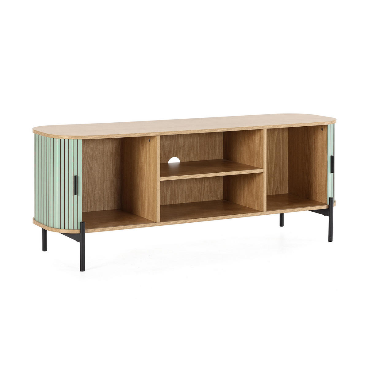 TV-ELEMENT Mónaco 2 türen blaue Farbe - Blau, Holzwerkstoff (140/55/40cm) - VS Venta-stock