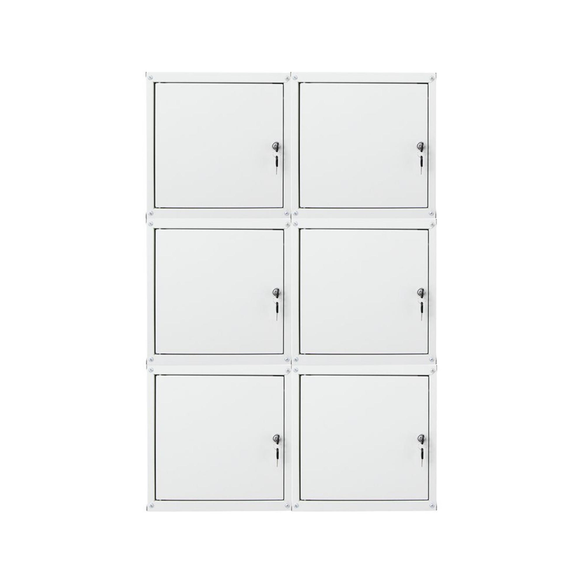 SCHLIESSFACHWÜRFEL Cubic 6er-Set 35x35x35 cm Grau - Grau, Metall (70/105/35cm) - PROREGAL