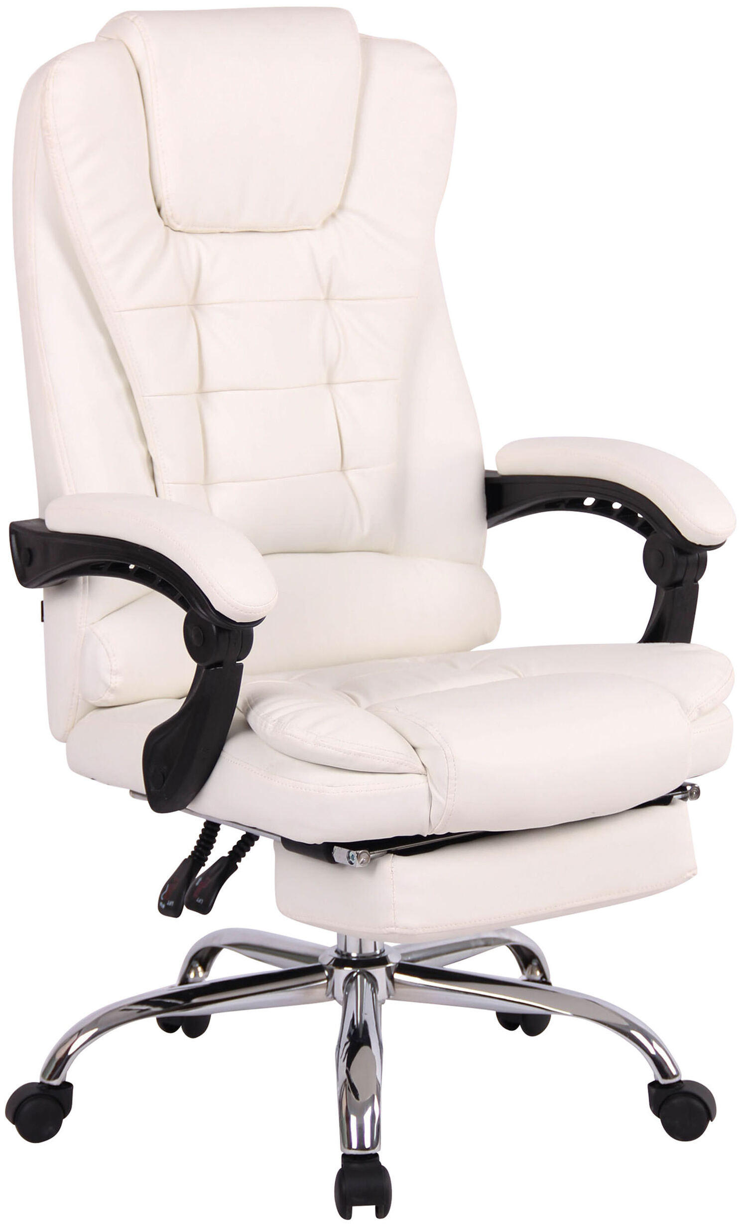 BÜROSTUHL Onix, Kunstleder Weiß - Weiß, Textil/Metall (67/125/68cm) - TPFLiving