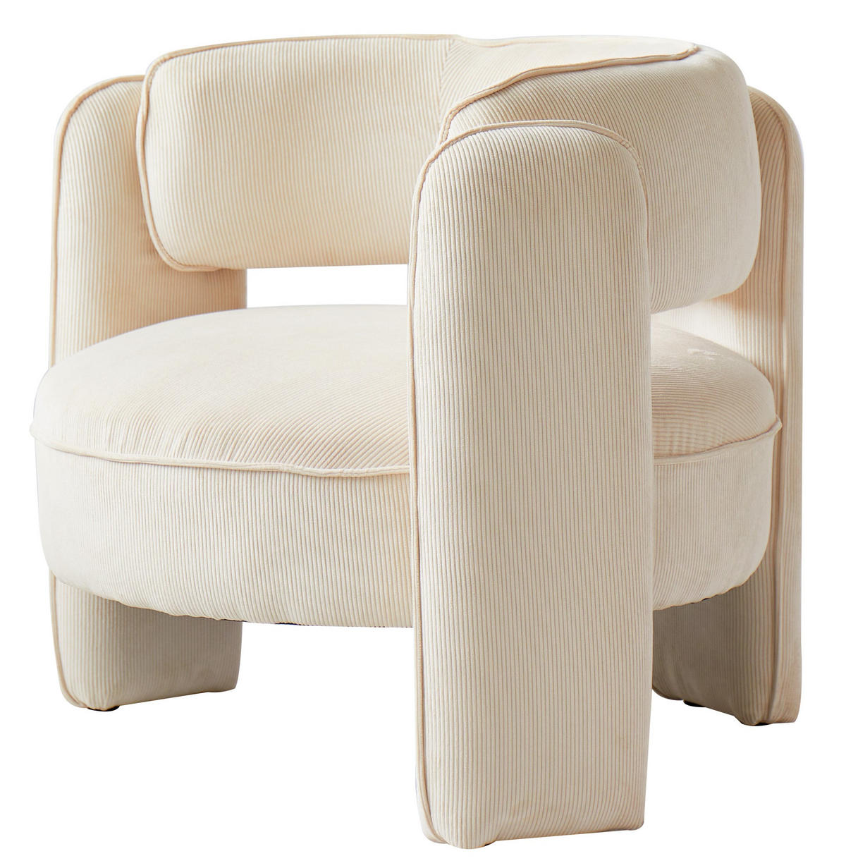 SESSEL Samt Beige - Beige, Textil (85/71/79cm) - Nordlys