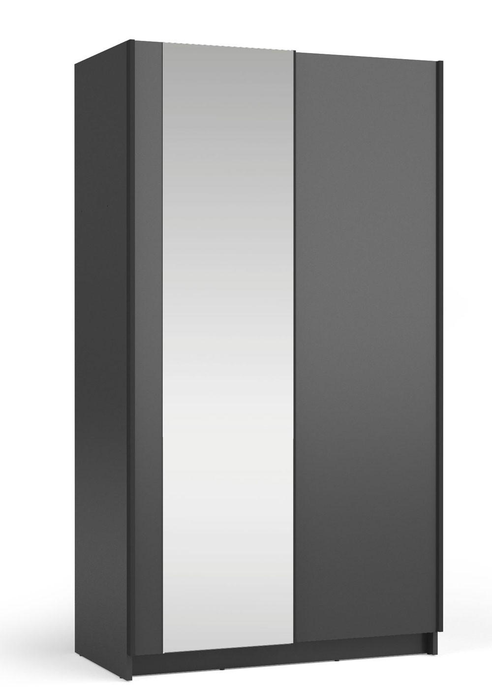 SCHWEBETÜRENSCHRANK Sofia schwarz 100 / 54 / 182cm - Schwarz, Holz/Holzwerkstoff (100/182/54cm) - Feldmann-Wohnen
