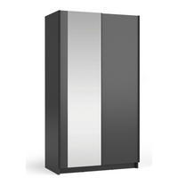SCHWEBETÜRENSCHRANK Sofia schwarz 100 / 54 / 182cm - Schwarz, Holz/Holzwerkstoff (100/182/54cm) - Feldmann-Wohnen