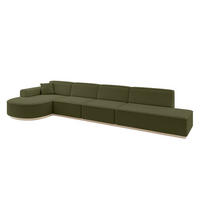 ECKSOFA Ottomane Links ARRIO-L3 - 413x171x83 cm Grün - Grün, Holzwerkstoff/Textil (413/171cm) - ALTDECOR