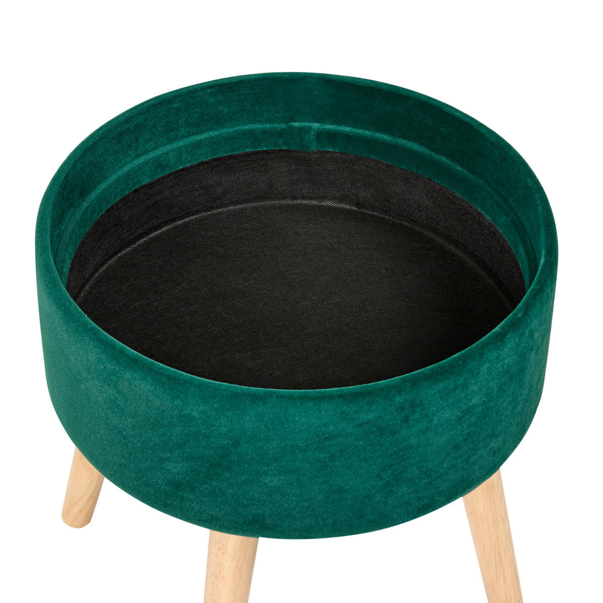 HOCKER Smaragdgrün Neely - Grün, Textil (39/43/39cm) - Beliani