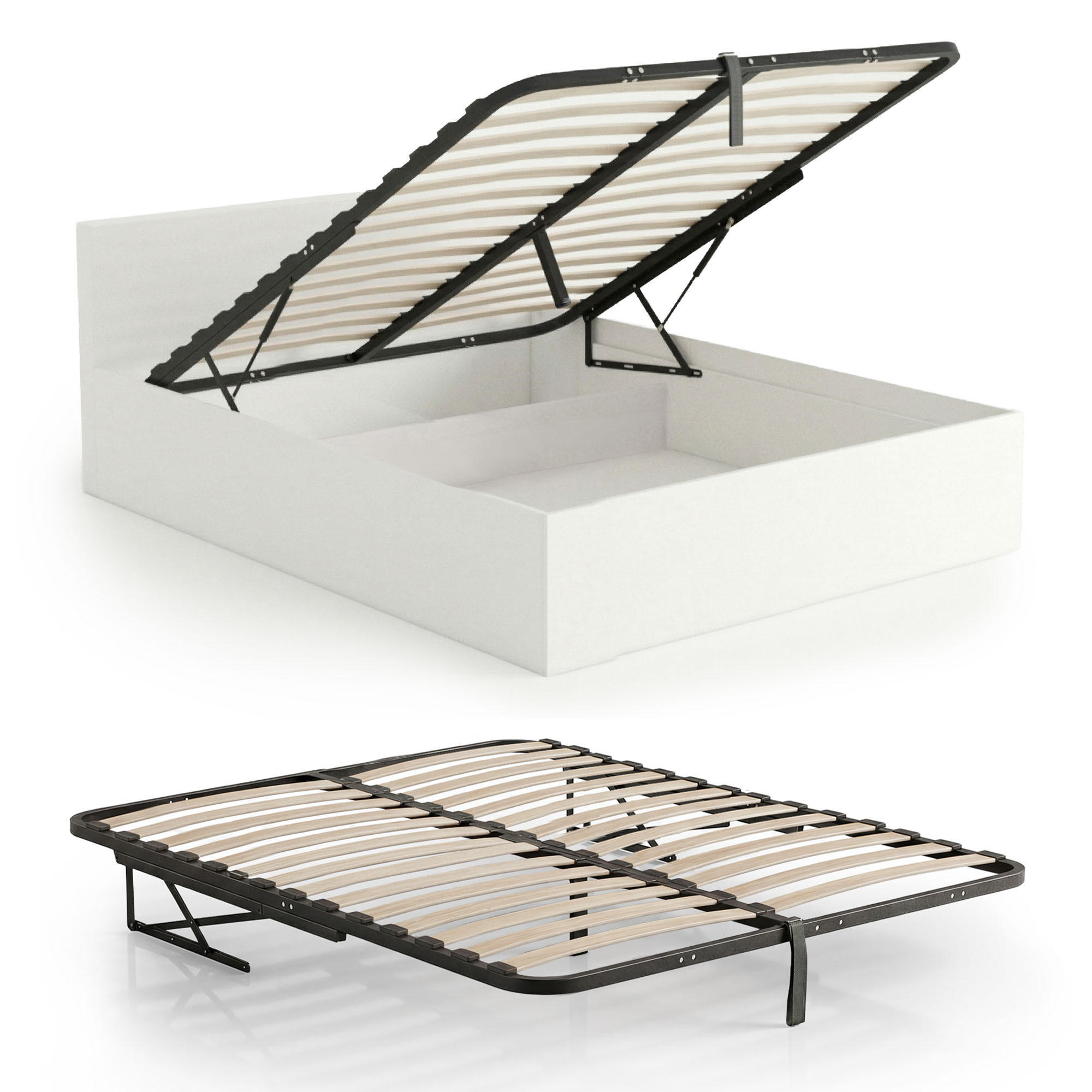 LATTENROST 140x200 cm - Schwarz, Holz/Metall (140/200cm) - Akord