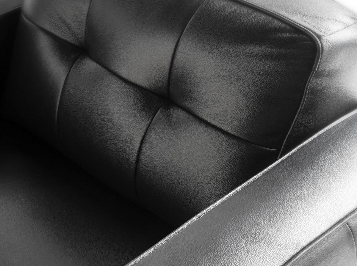 CHESTER-SESSEL aus schwarzem Leder - Schwarz/Braun, Leder/Holz (112/78/95cm) - ANGEL CERDA