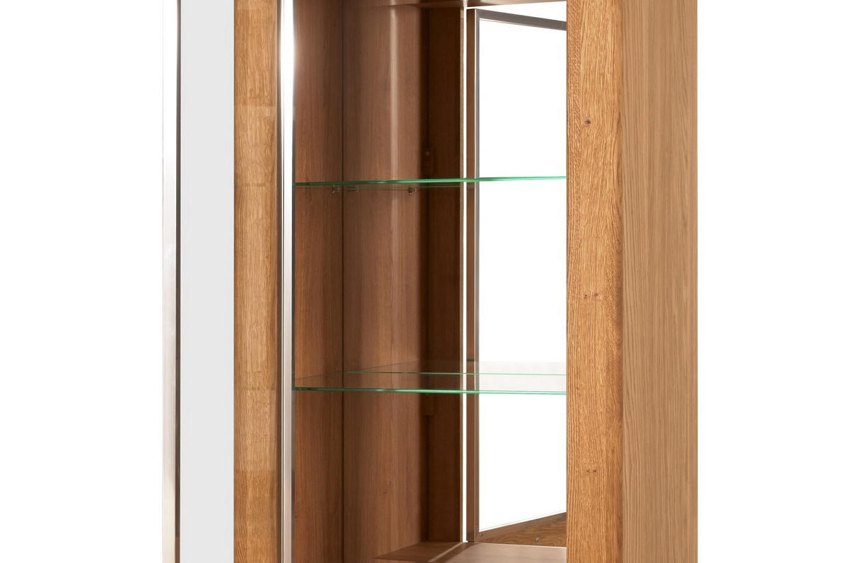 STANDVITRINE Latina Honig Eiche 70 / 42 / 200cm - Honigeiche/Braun, Holz/Metall (70/200/42cm) - Feldmann-Wohnen