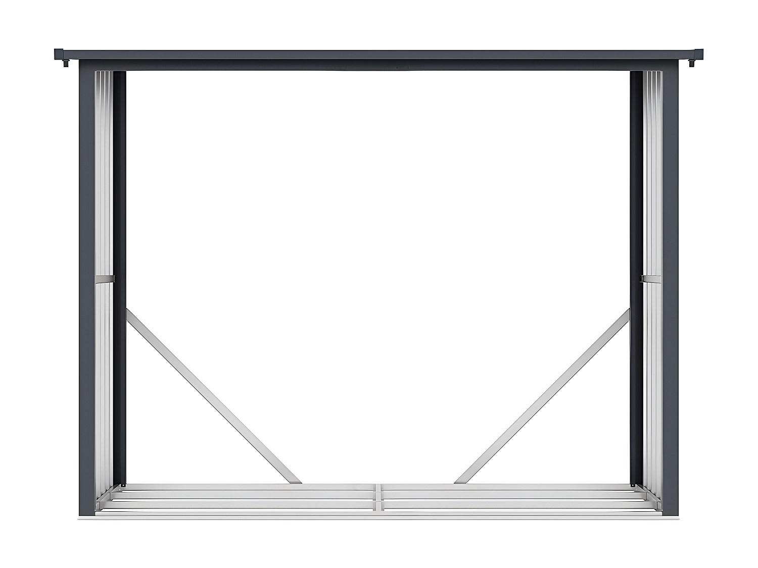 KAMINHOLZREGAL - 230 cm x 75 cm - metall - anthrazitgrau, naturfarben dunkel Winwood - Anthrazit, Metall (230/190/75cm) - Vente-Unique