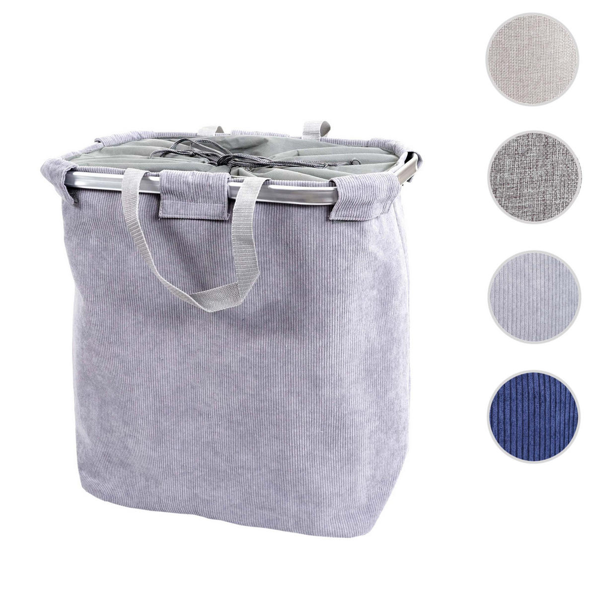 KOŠ NA PRÁDLO Svetlošedý - svetlosivá, textil (52/54/32cm) - MCW