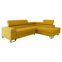 ECKSOFA Laris Premium, Seite: Rechts - Gelb/Schwarz, Holz/Textil (271/203cm) - MIRJAN24