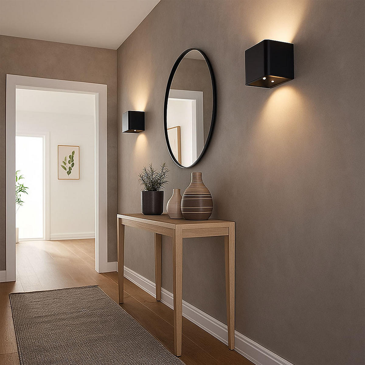 LED WANDLEUCHTE Veronika Schwarz - Schwarz, Metall (10.1/8/10.1cm) - Globo Lighting