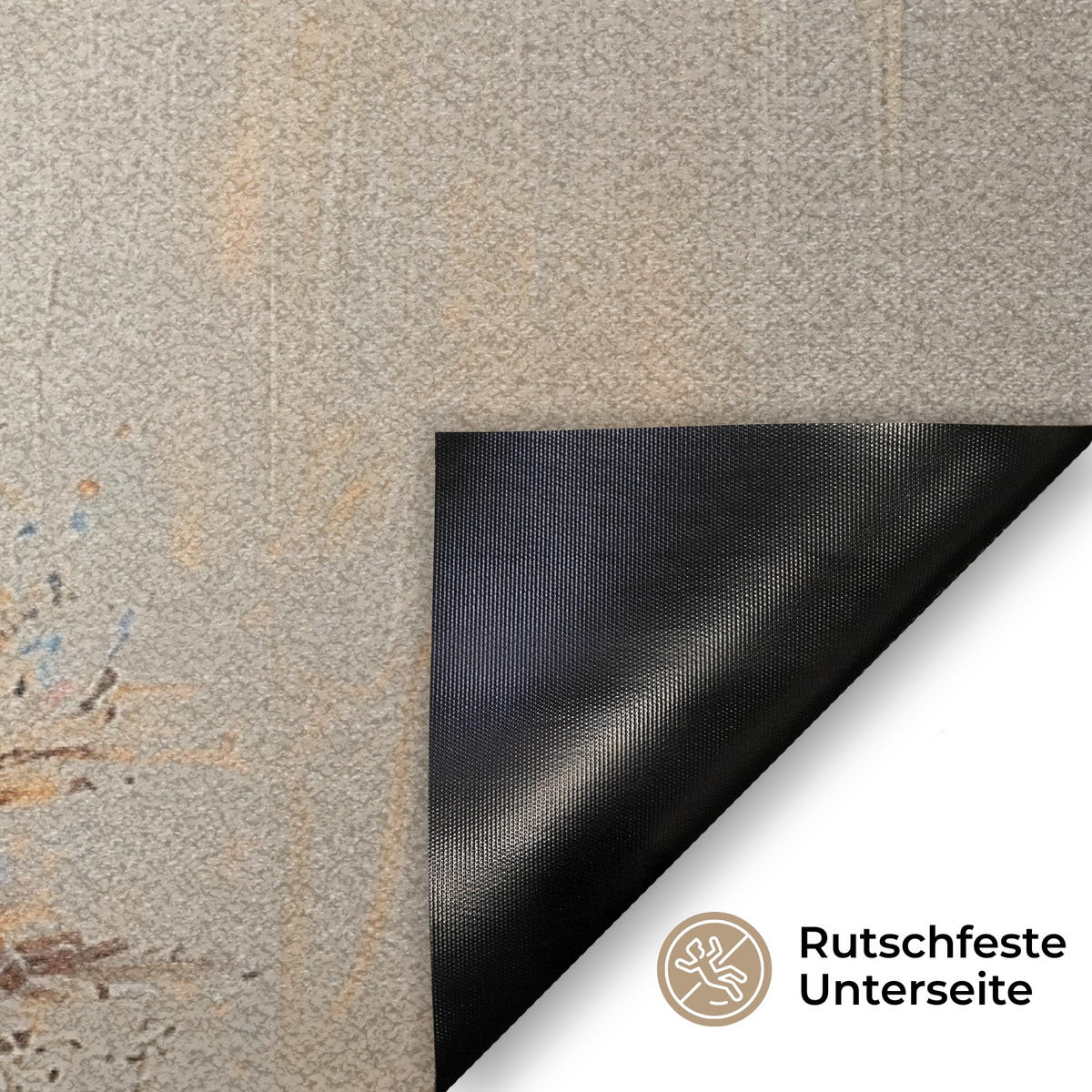 FUSSMATTE Osterhase - Pastell - Eier 60x40 cm - Beige/Multicolor, Kunststoff (40/60cm) - MuchoWow