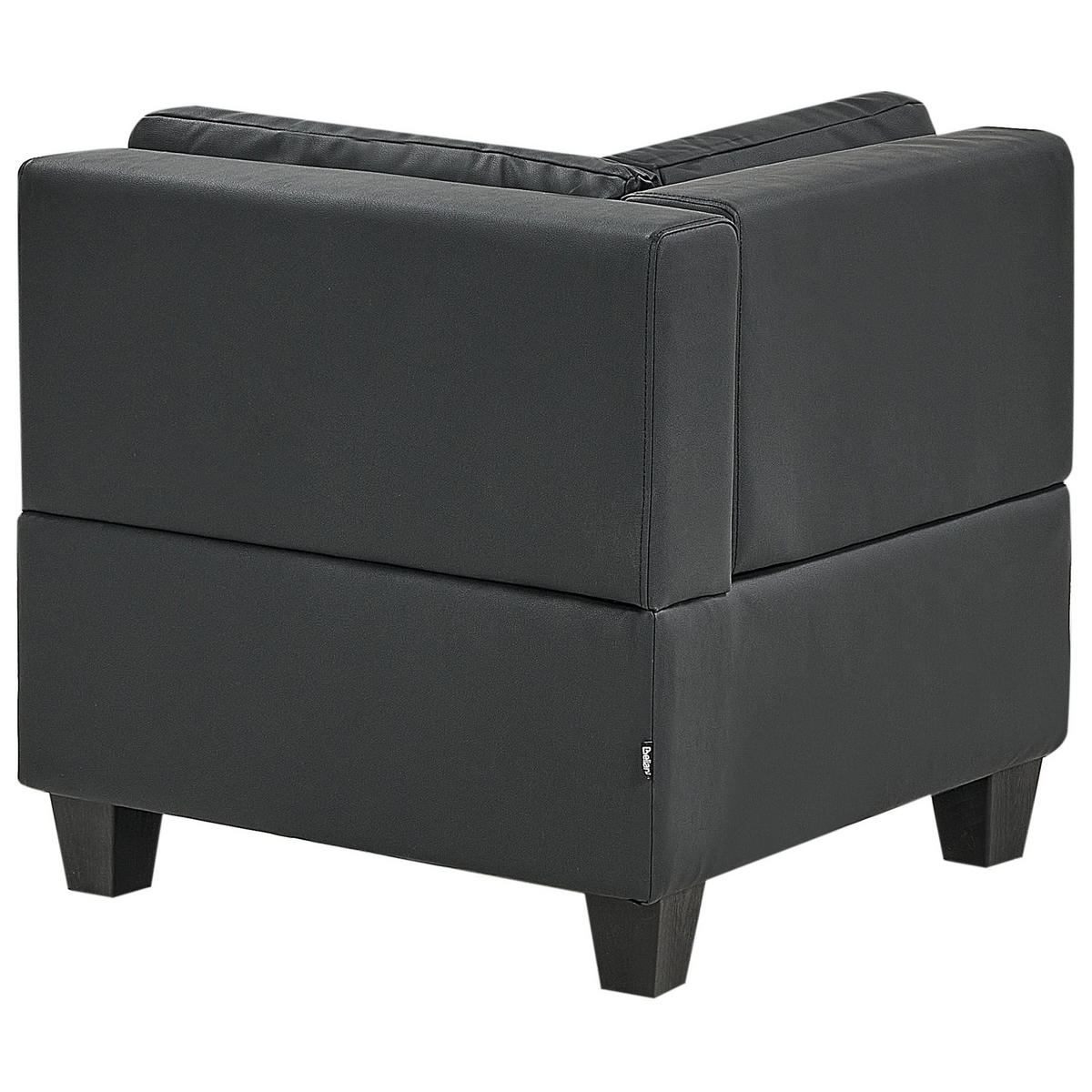 3-SITZER-MODULSOFA Schwarz Kunstleder Unstad - Schwarz, Kunststoff (228/72/76cm) - Beliani