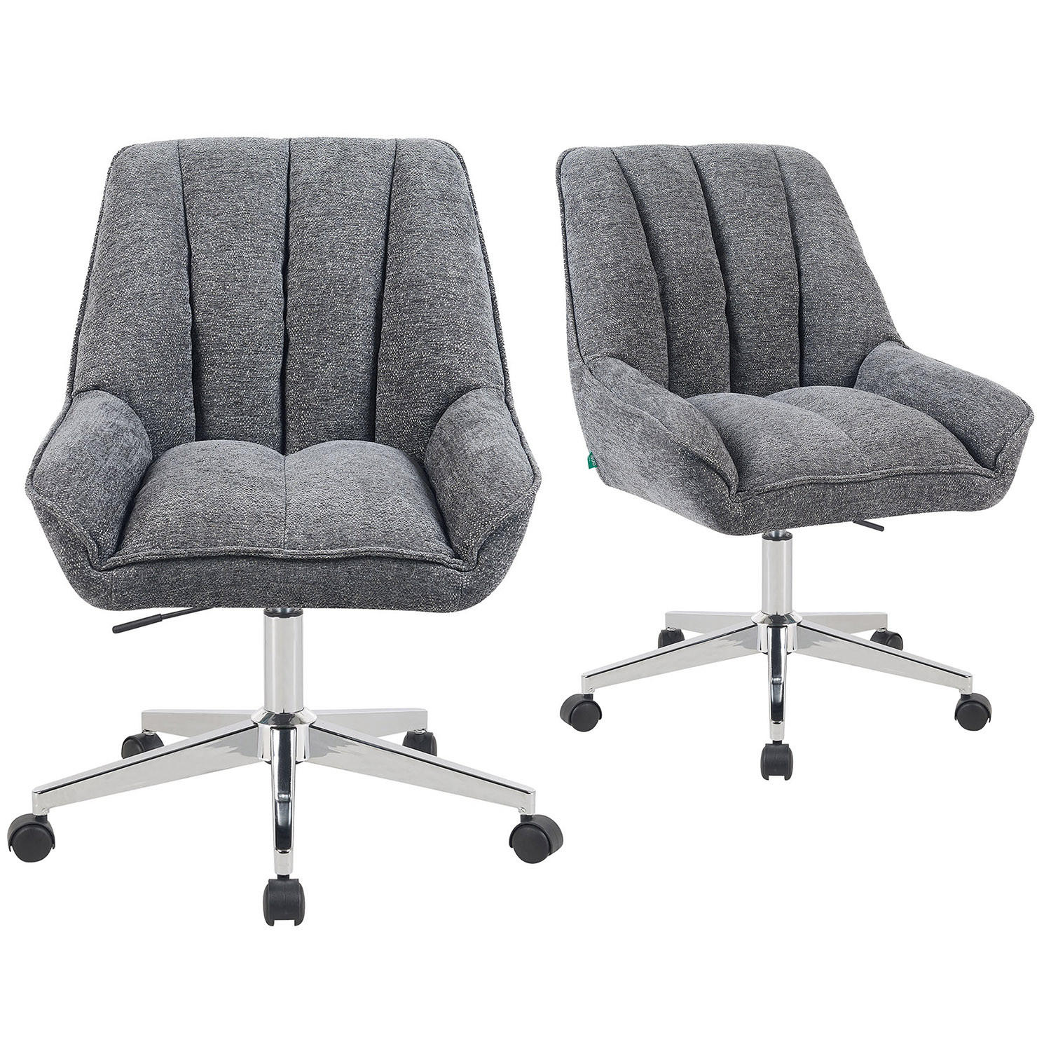 BÜROSTUHL Mika-Megan - Chromfarben/Grau, Textil/Metall (60/85/68cm) - DUBI Möbel