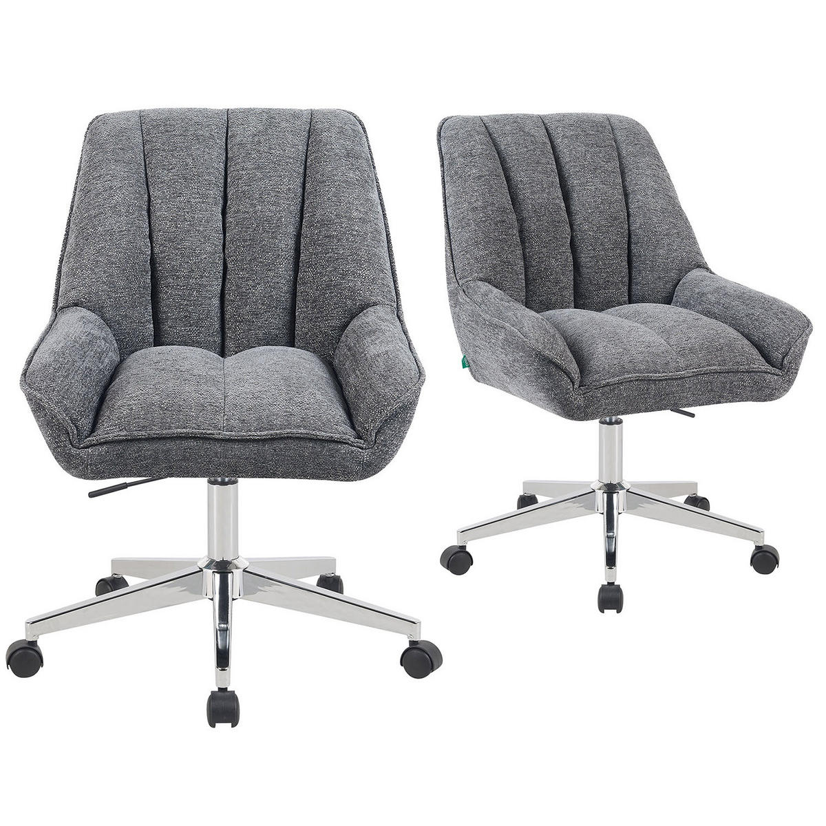 BÜROSTUHL Mika-Megan - Chromfarben/Grau, Textil/Metall (60/85/68cm) - DUBI Möbel